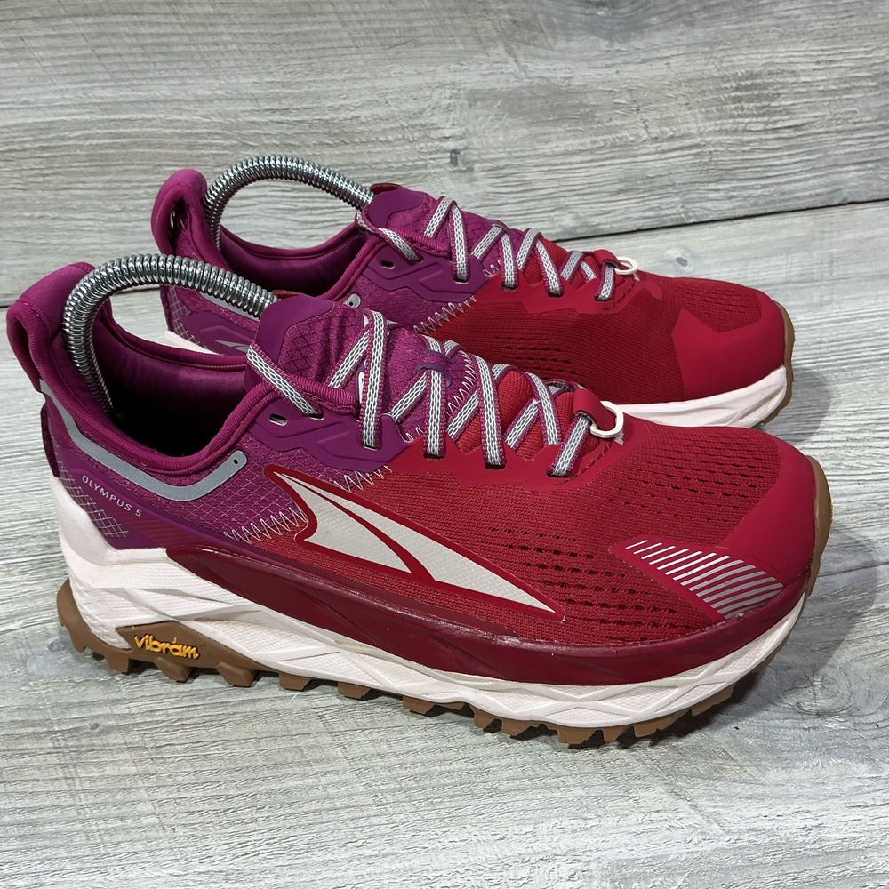Altra Vibram Olympus 5 Womens Red Trail Running Shoes Sneakers US 8 AL0A7R74664